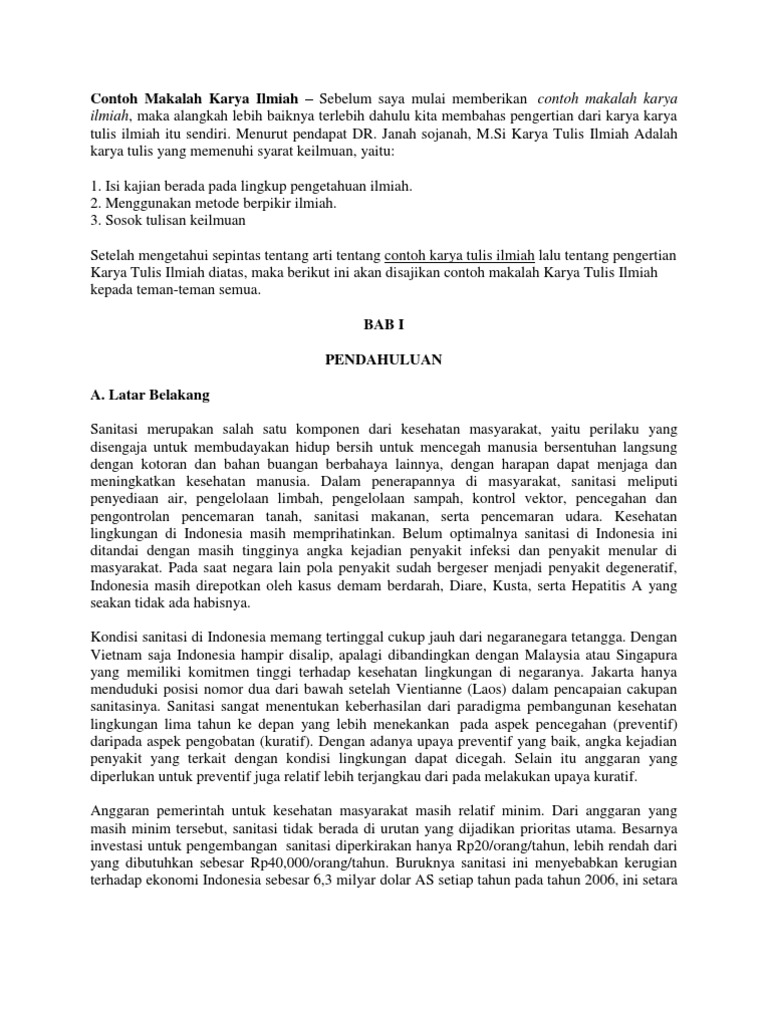 Contoh Makalah Karya Ilmiah PDF