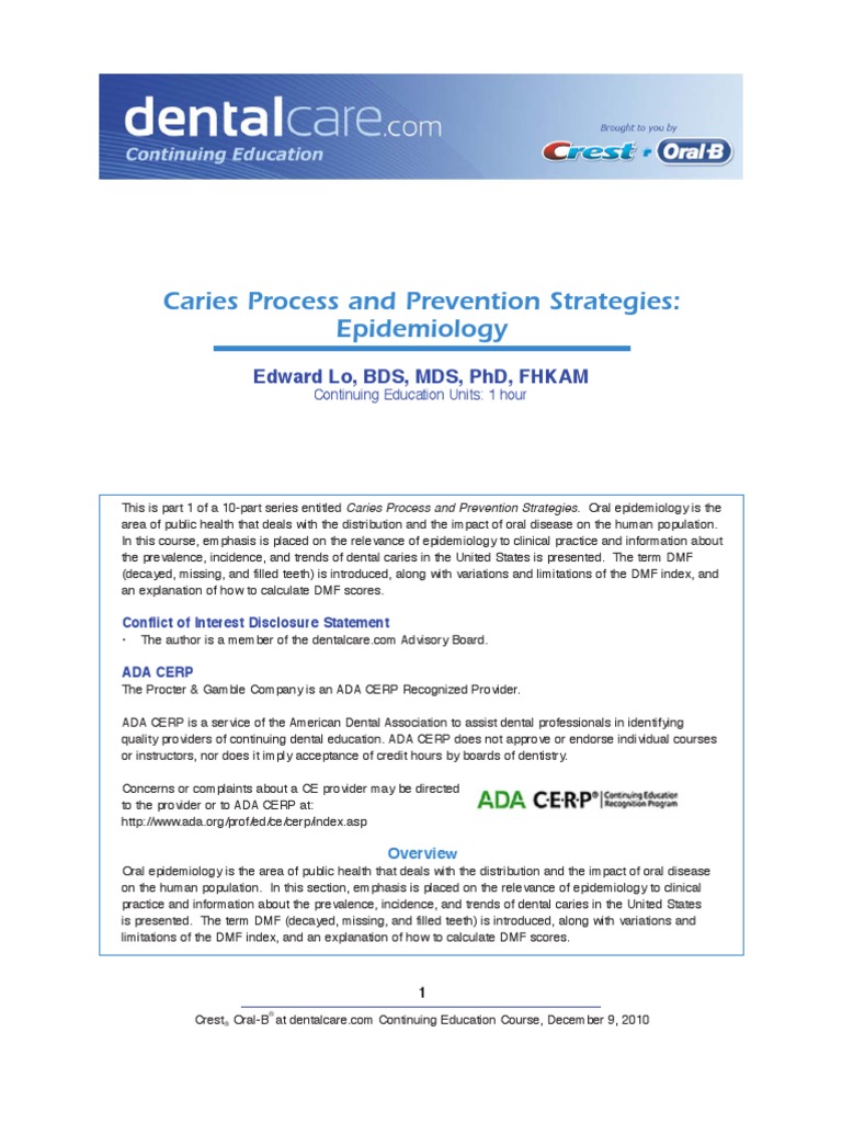 Caries Process and Prevention Strategies Dentistry Human Tooth