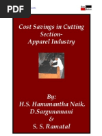 Cost Saving in Cutting Section of Apparel Industry