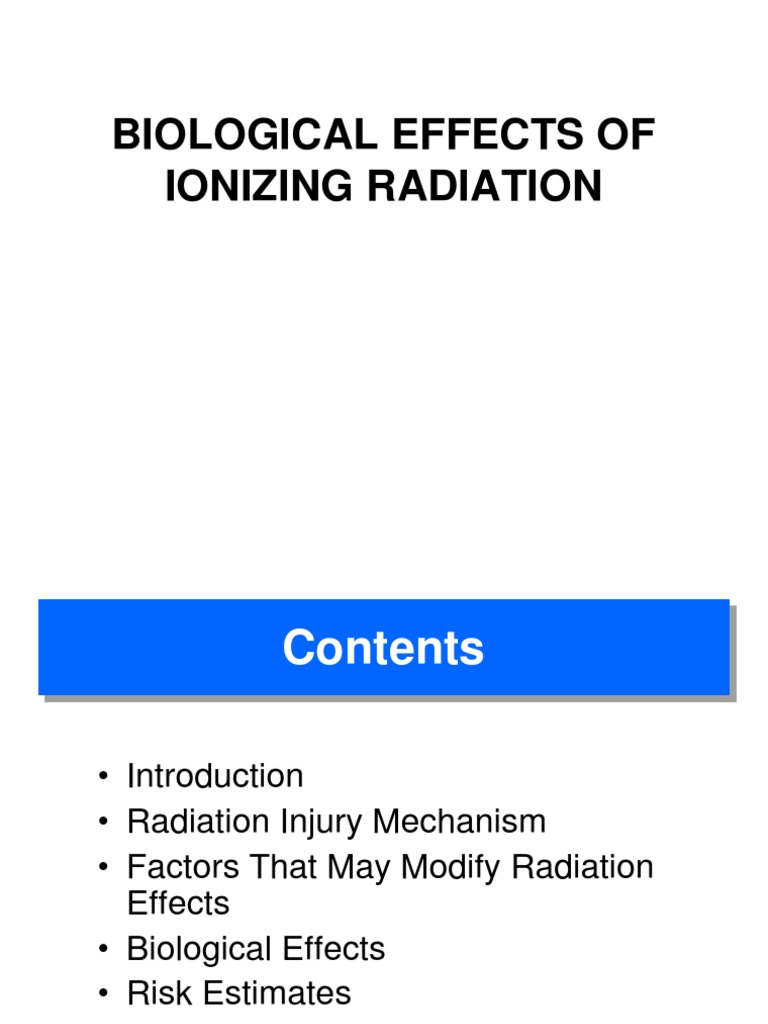 Biological Effects of Ionizing Radiation | PDF | Acute Radiation ...