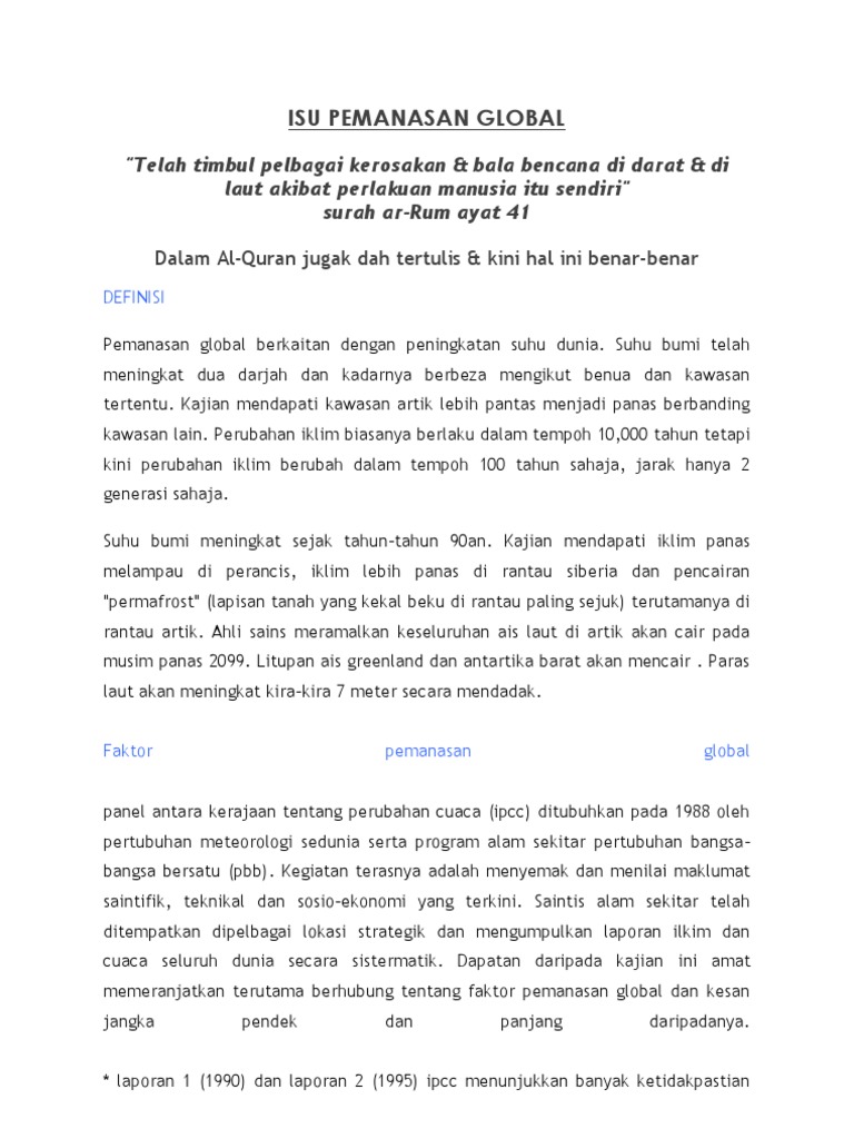 Isu Pemanasan Global