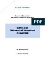 BEIRUT ARAB UNIVERSITY MECHANICAL VIBRATIONS HOMEWORK