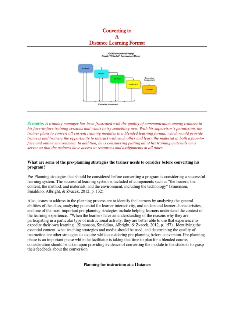Distance Learning Conversion Strategies | PDF | Distance Education ...