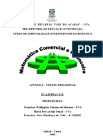 Apostila Matemática Comercial e Financeira - Versão Preliminar