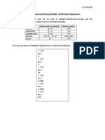 Arithmetic Operators in Matlab, Freemat, Octave and Scilab by WWW - Freemat.info