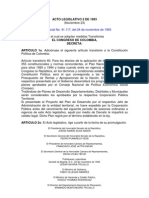 ACTO LEGISLATIVO No. 02 de 1993. Normas Transitorias Presupuestales