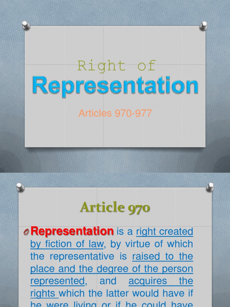 Right of Representation (Succession) | Intestacy | Inheritance