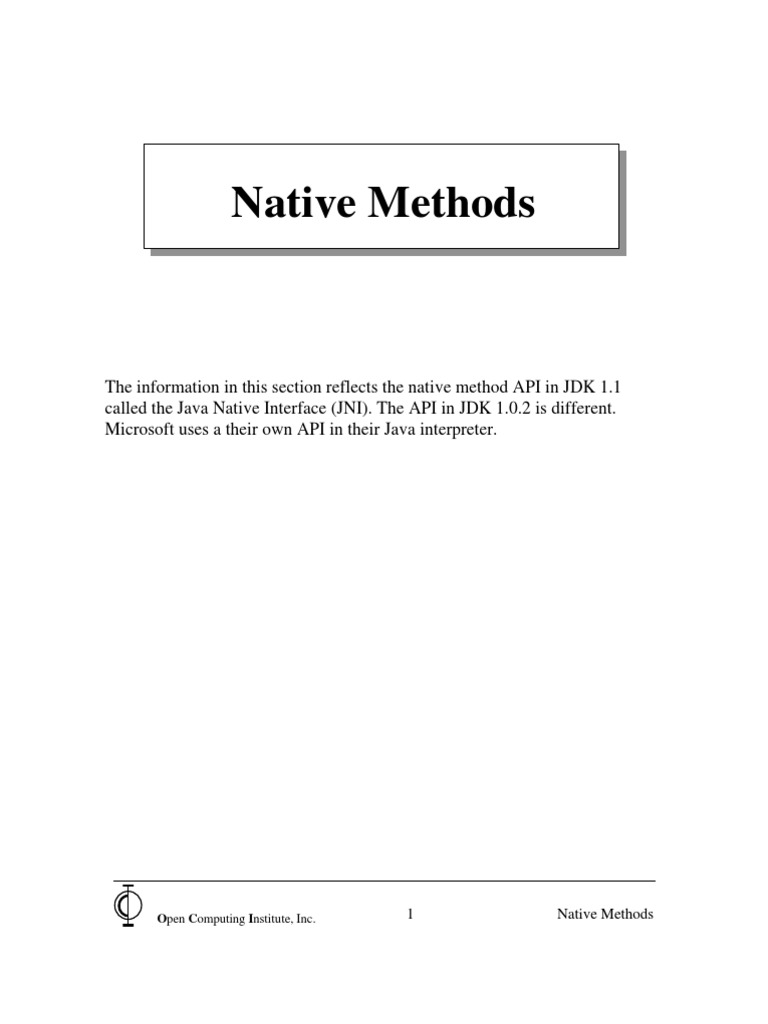 Java Native Methods | PDF | Java (Programming Language) | Method ...