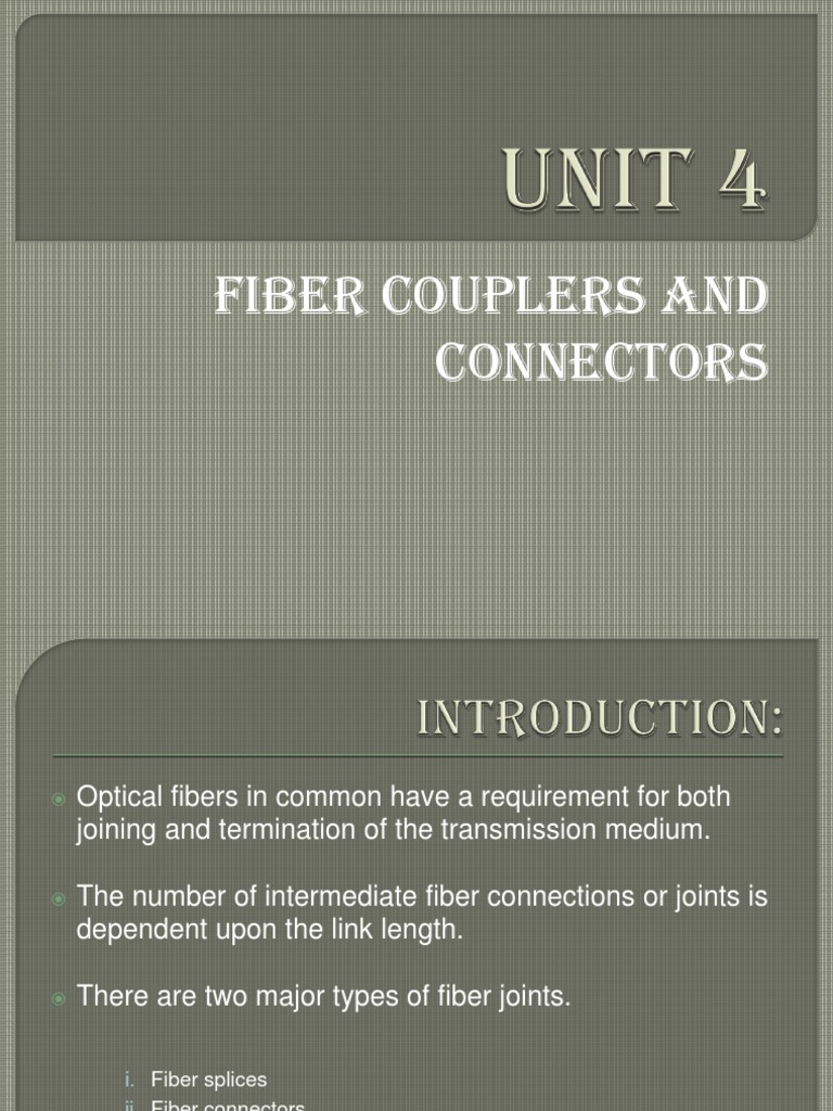 Understanding Fiber Couplers and Connectors | PDF