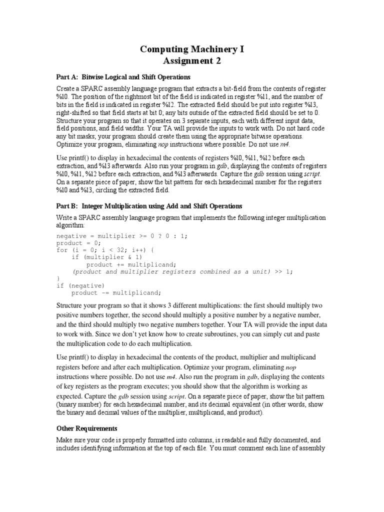 Assignment 2 Assembly | PDF | Multiplication | Source Code