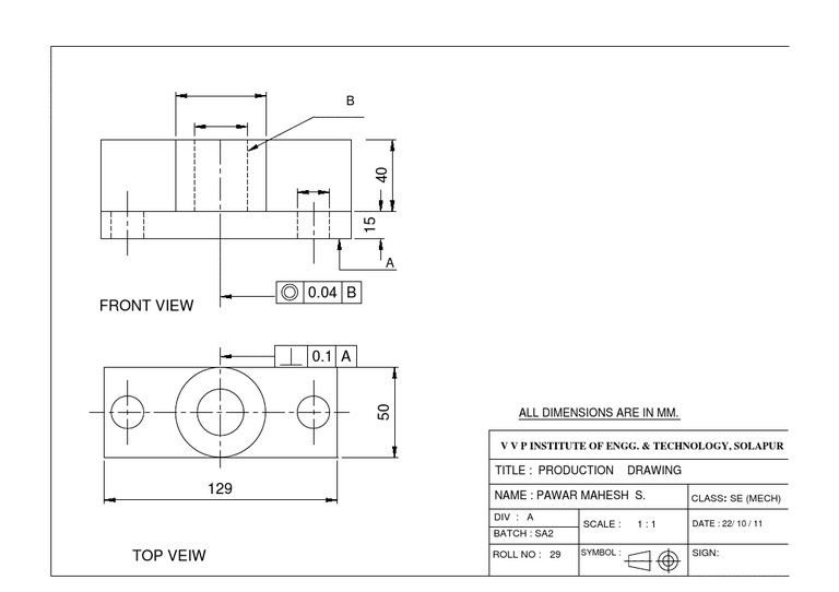 Production Drawing for Mechanical Engineering | PDF