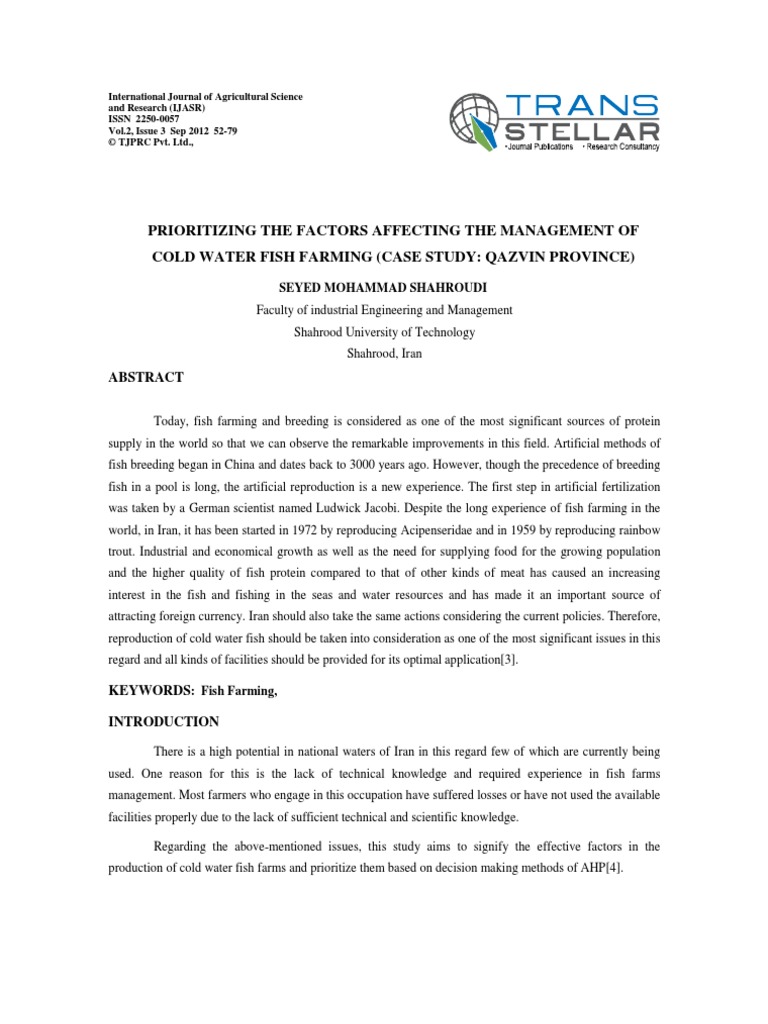 Agri Sci - IJASR - Prioritizing - Seyed Mohammad S - Iran | PDF ...