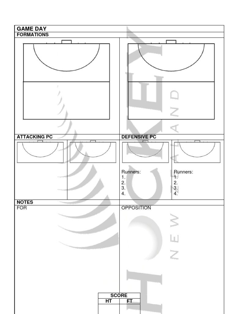 Game Day Notes Template PDF