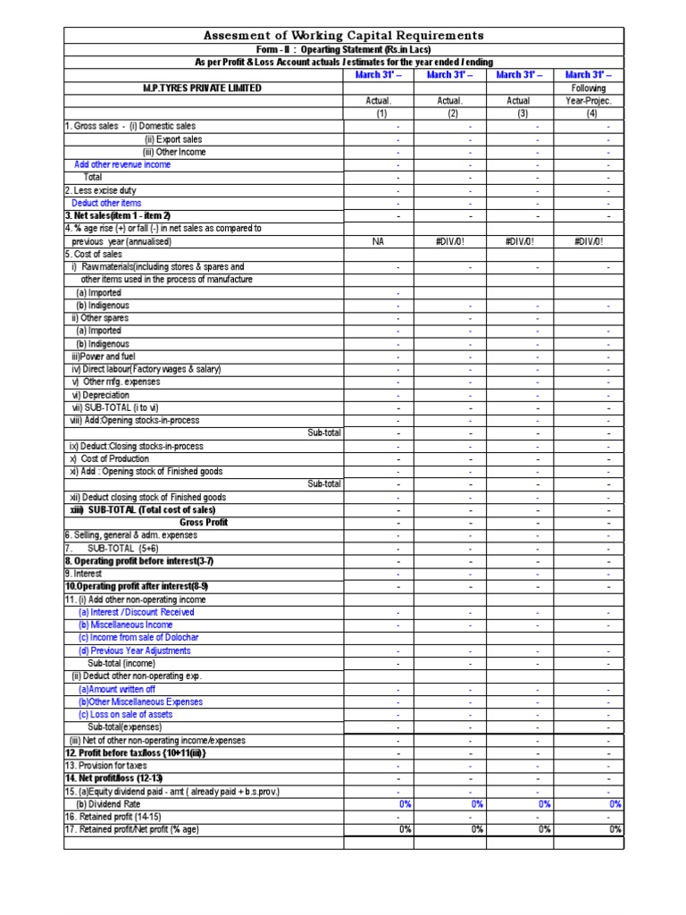 CMA Data in Excel | Download Free PDF | Working Capital | Government ...