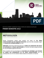Estudio sobre inversión publicitaria en medios digitales Primer semestre 2012 (Iab Spain) - OCT12