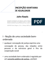 Concepção kantiana de igualdade - J. Rawls