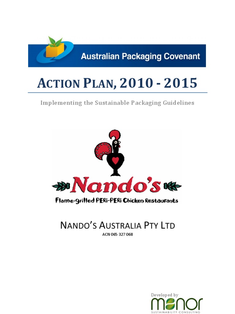 Nandos Australia Apc Action Plan PDF Recycling Packaging And Labeling