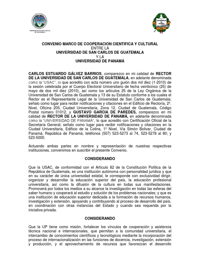 Convenio Marco de Cooperación Cientifica y Cultural entre la ...