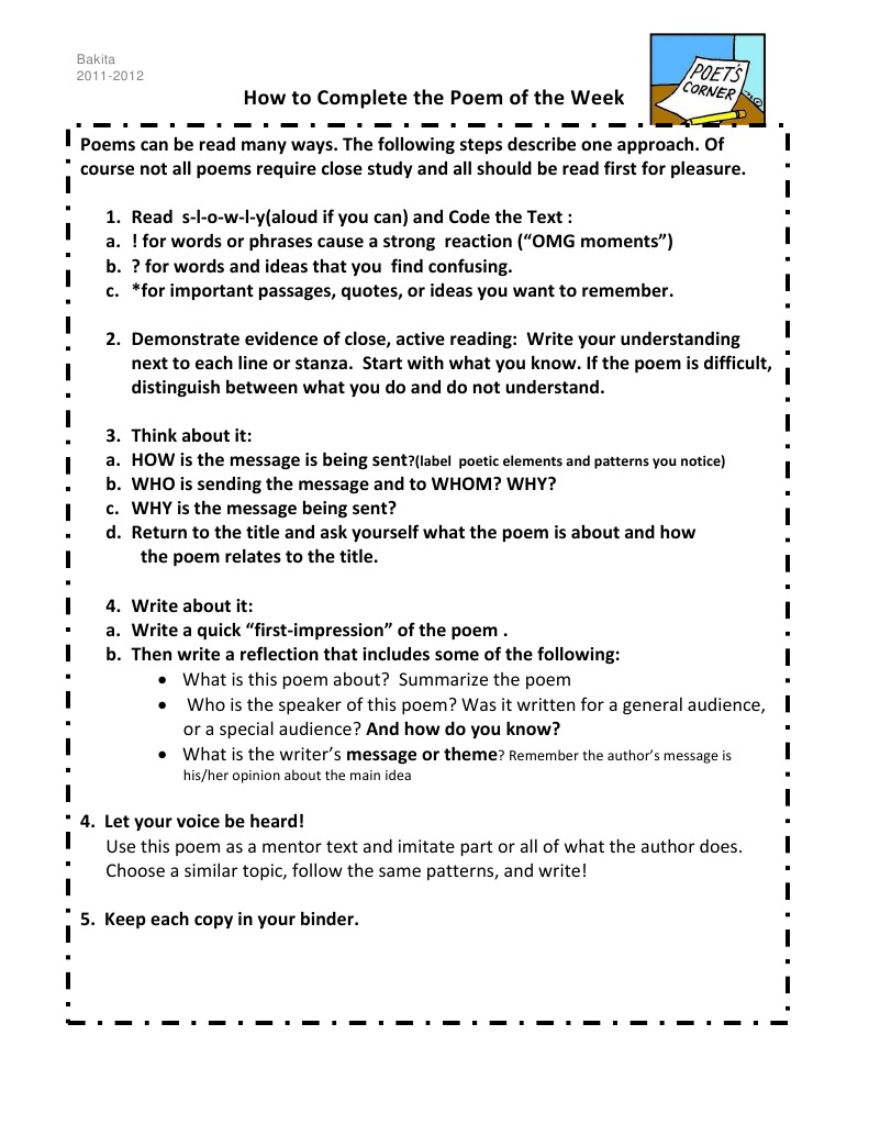 Grade 12 Poetry Analysis Guide | PDF