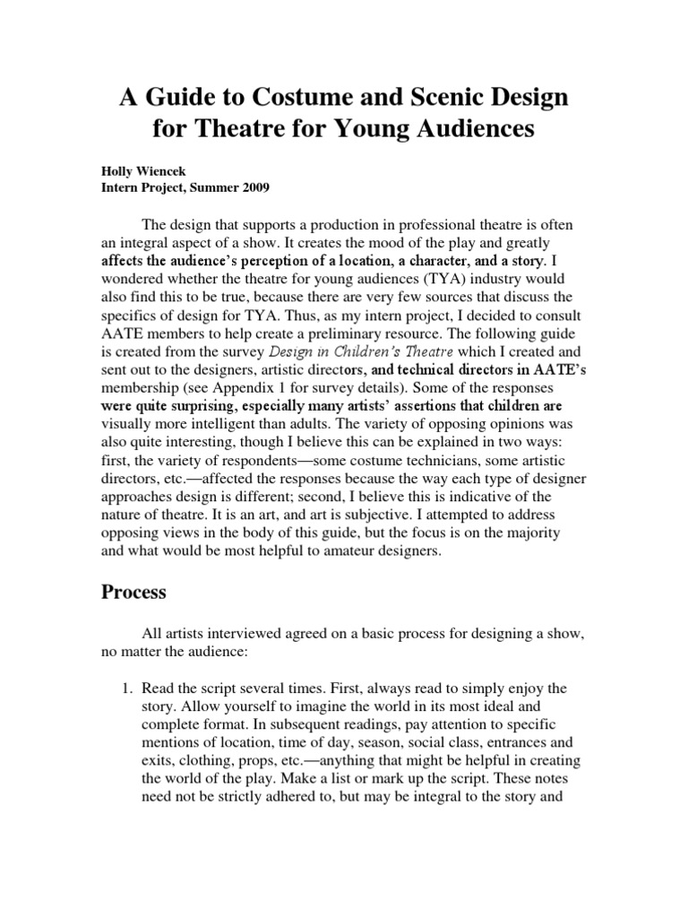 Costume and Scenic Design For Theater | PDF | Theatre | Audience