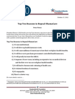 Top 10 ObamaCare Repeal - 2012 - Long Version