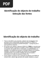 Identificação do objecto do trabalho aula 1