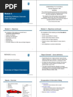 Modelling Software Internals: Static Structure: Module 3 - Objectives Module 3 - Objectives (Continued)