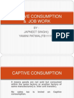 Captive Consumption & Job Work: BY: Japneet Singh Yamini Patwal (Fb11119)