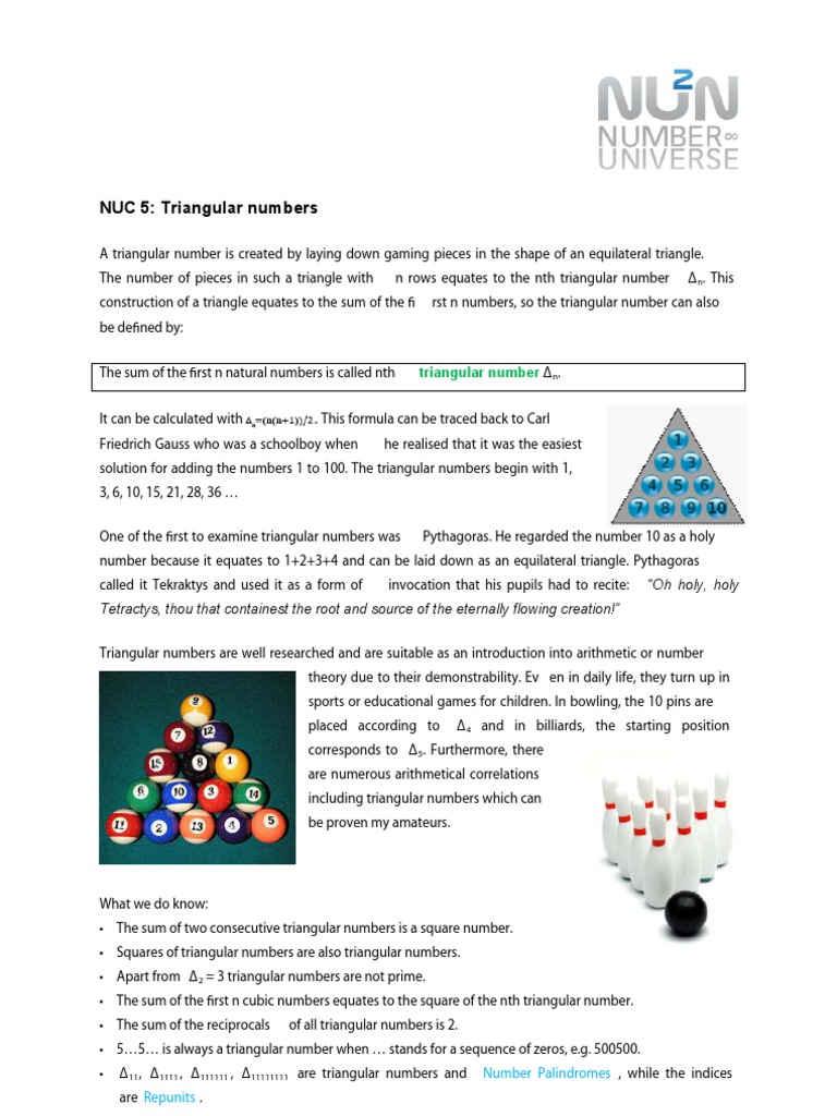 Triangular Numbers | PDF | Tetrahedron | Triangle