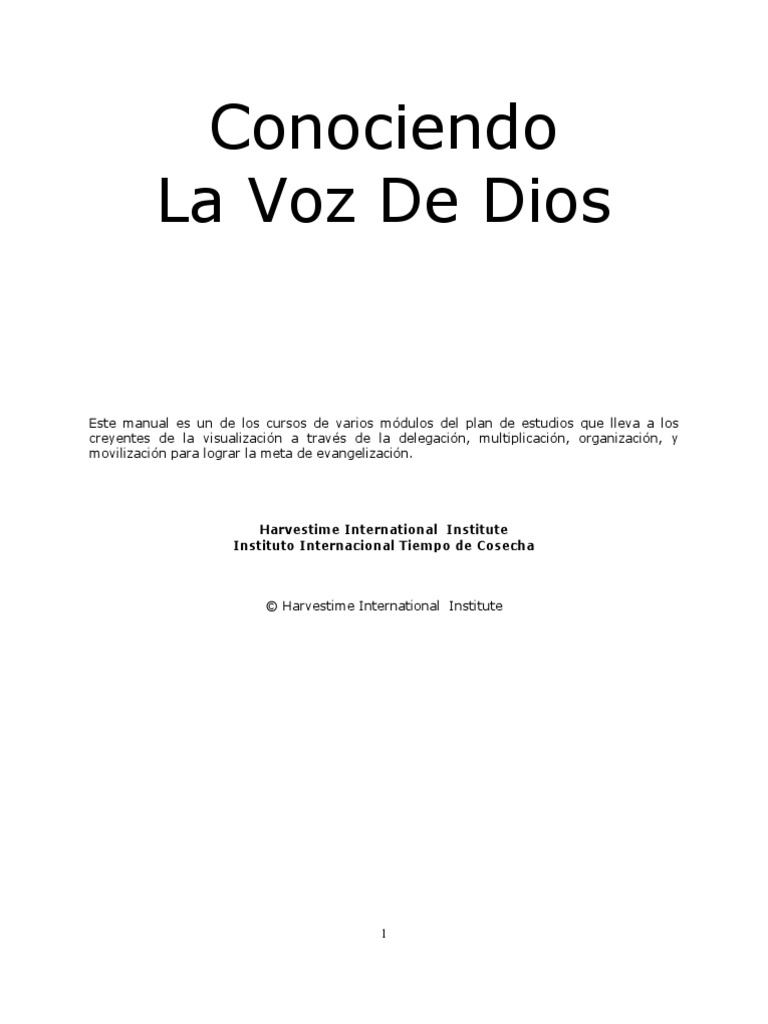 Conociendo La Voz de Dios | PDF | espíritu Santo | Cristo (título)