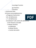 Alteration in Immunologic Function