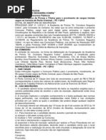 Edital de Perito Criminal - Ate 10 Nov