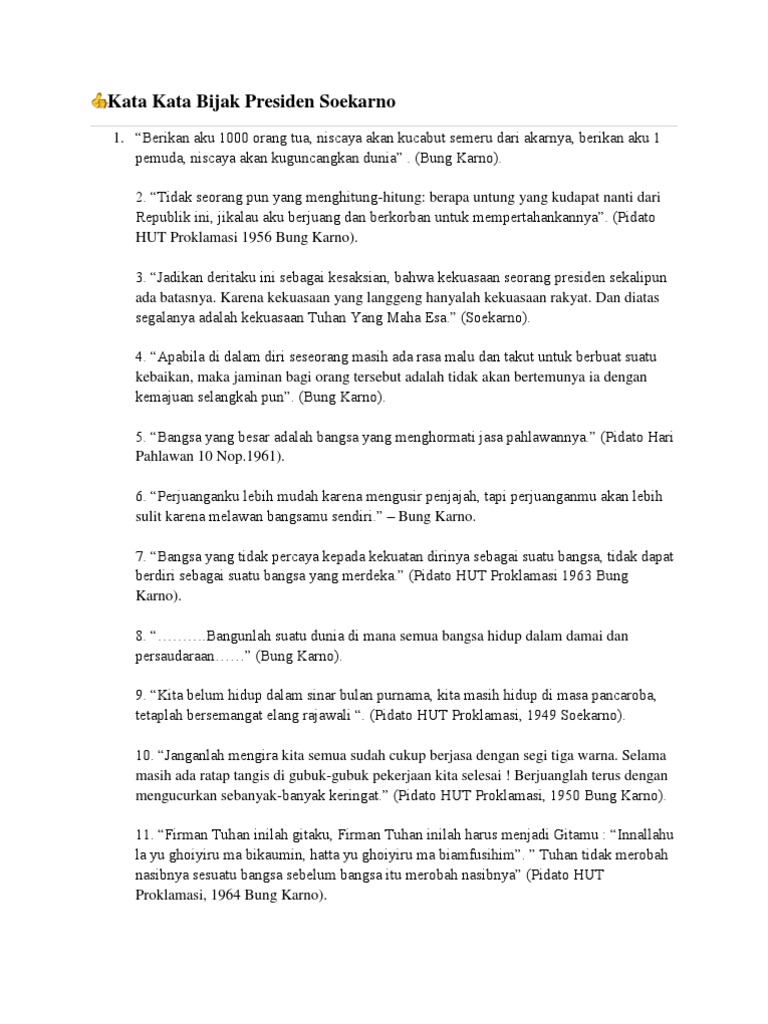Kata Kata Bijak Presiden Soekarno Kata Kata Bijak Presiden Soekarno