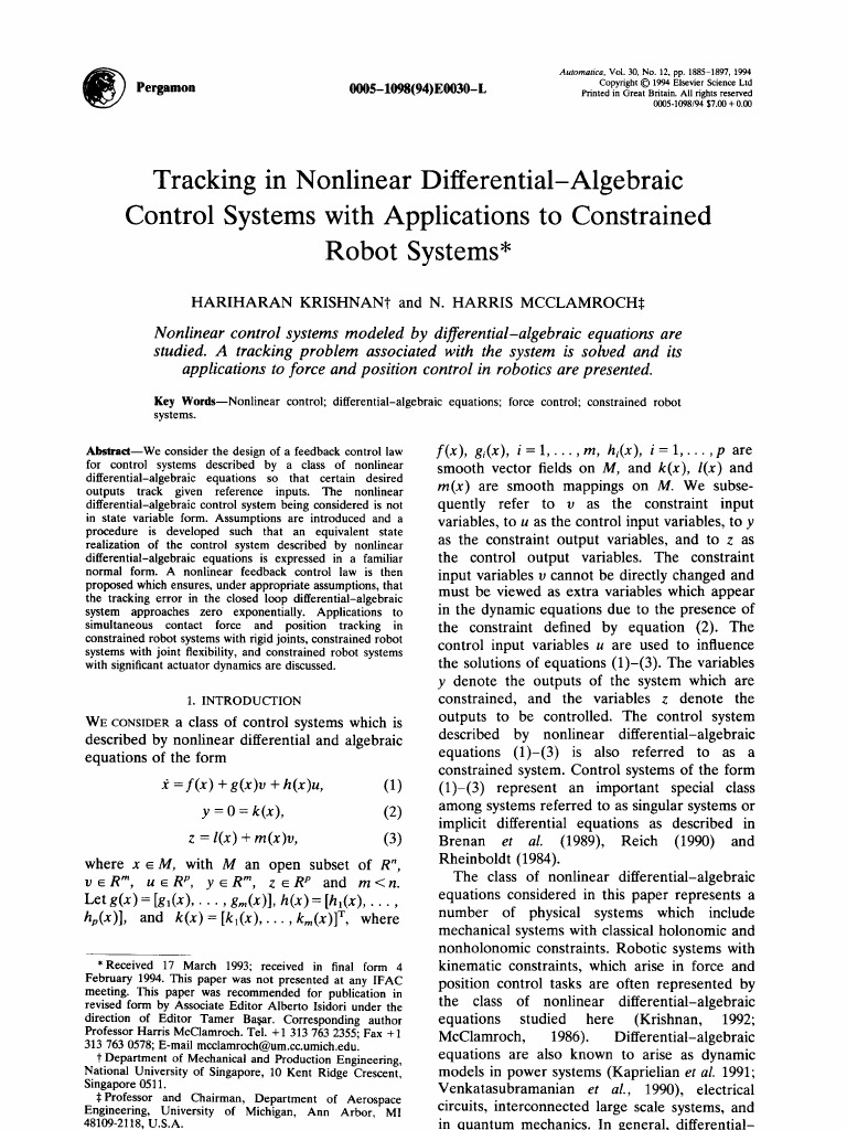 Tracking in Nonlinear Differential-Algebraic Control Systems With ...