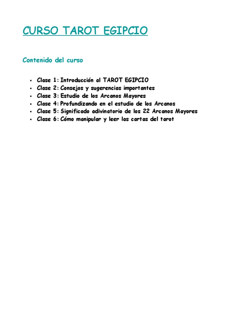 Curso de Tarot Egipcio: Guía Completa | PDF | Tarot | Horus