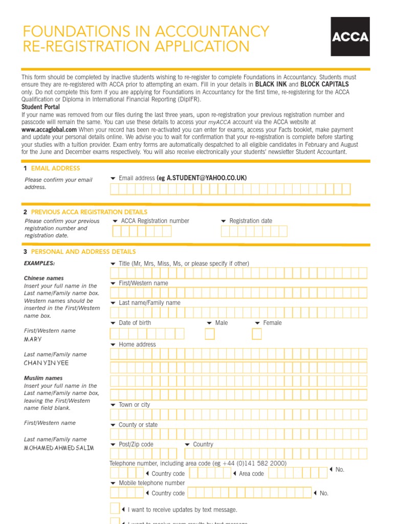 ACCA Re-Registration for FIA Students | PDF | Payments | Government