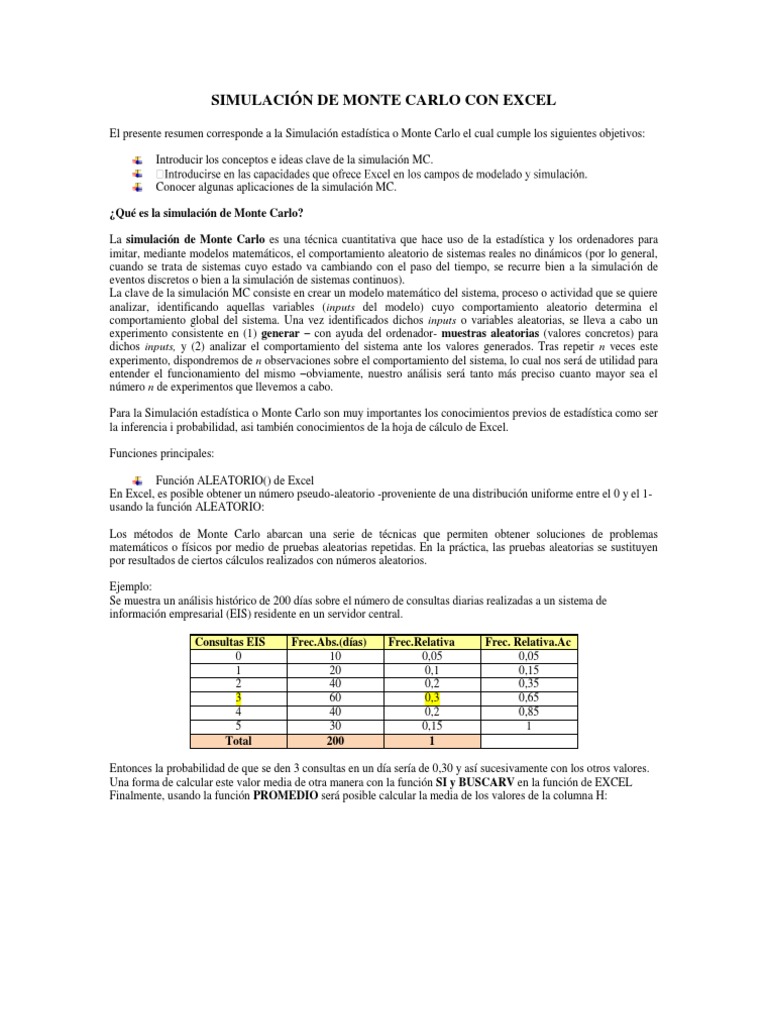 Simulación Estadística o Monte Carlo | PDF | Simulación | Aleatoriedad