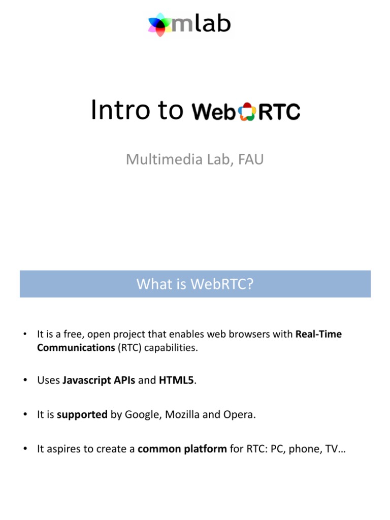 Introduction to WebRTC Technology | PDF