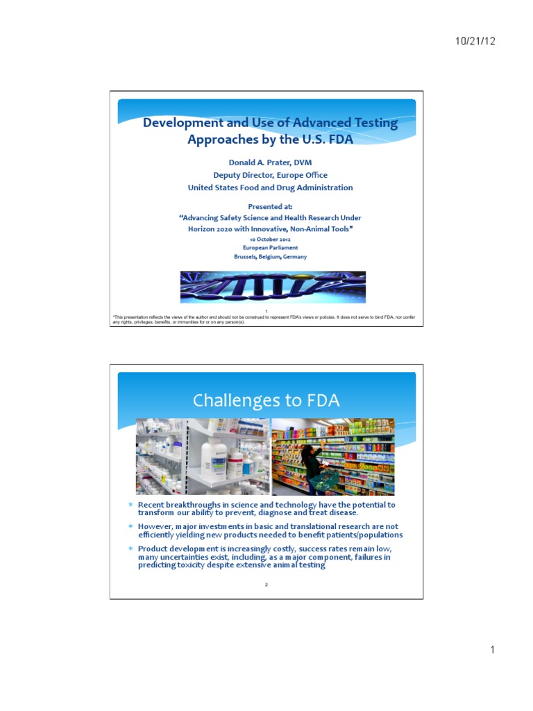 FDA's Advanced Testing Approaches | PDF | Toxicology | Food And Drug ...