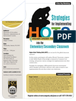 Strategies For Implementing HOTS (Higher Order Thinking Skills) Into The Elementary and Secondary Classroom