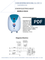 ASCOT Eléctrico 10 Lts - Especificaciones Tecnicas Cea 10