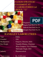 Presentation Strategic Management at Ranbaxy Laboratories LTD GROUP:-"12"