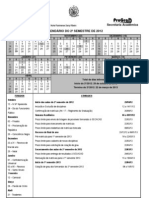 Calendário Do 2º Semestre de 2012 - 2