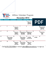 November 2012 Military Volunteer Program Calendar