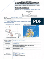 NDRRMC Update Re Severe Weather Bulletin No. 10 Re Tropical Storm OFEL (Son-Tinh)