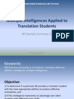 Multiple Intelligences Applied To Translation Students