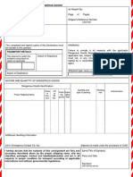 Shipper's Declaration of Dangerous Goods