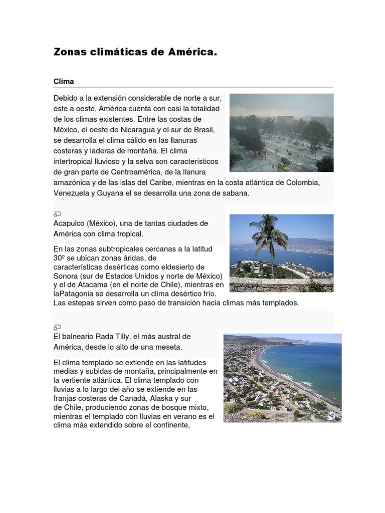 Zonas Climáticas de América | PDF | Clima | Clima templado