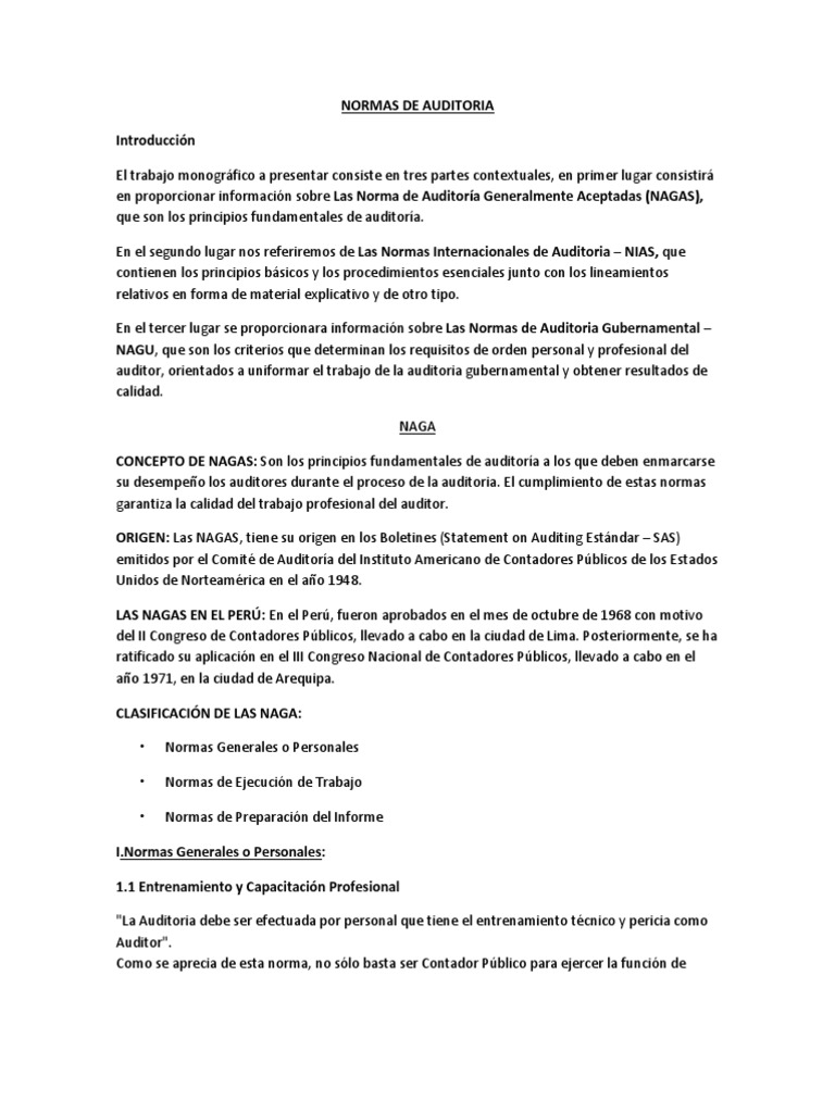 Normas de Auditoria | PDF | Auditoría financiera | Contralor
