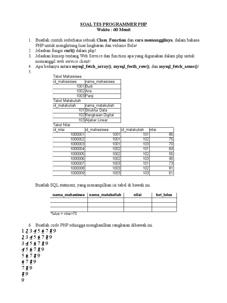 Soal Tes Programming